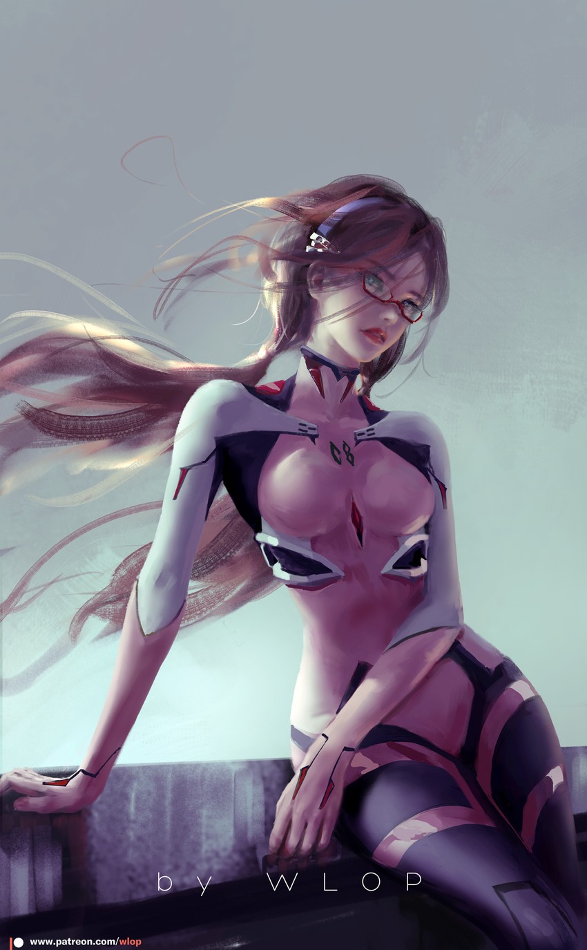 makinami mari illustrious (neon genesis evangelion and 2 more) drawn by wlop