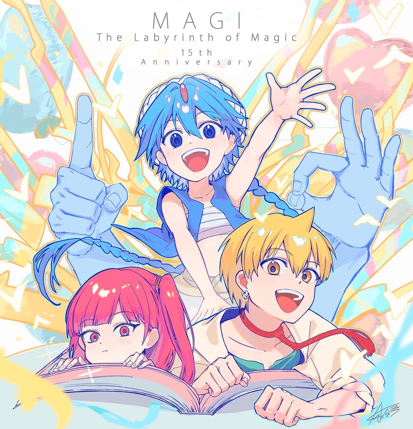 morgiana, aladdin, alibaba saluja, and uugo (magi the labyrinth of magic) drawn by pepshi506