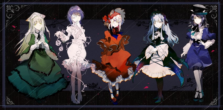 togawa sakiko, suigintou, wakaba mutsumi, yahata umiri, misumi uika, and 5 more (bang dream! and 2 more) drawn by reiboubyou