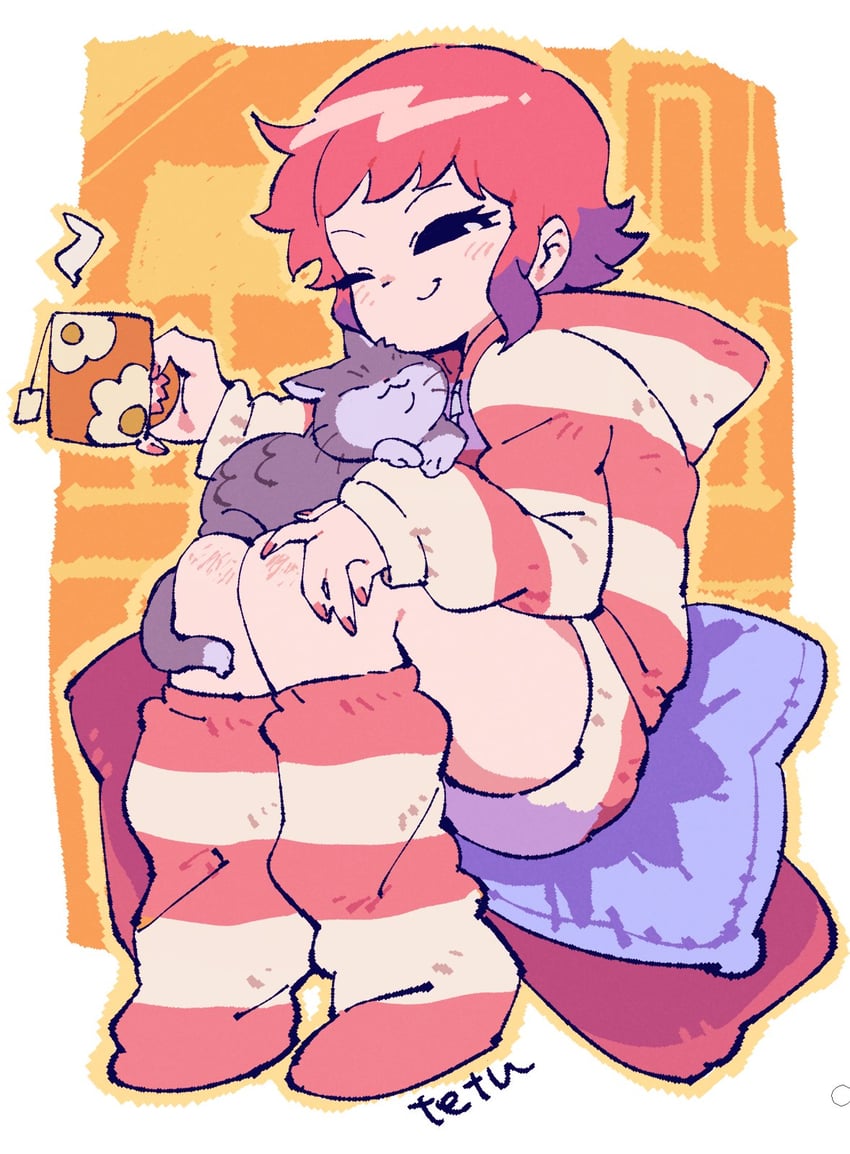 ramona flowers and gideon (scott pilgrim and 1 more) drawn by tetsu_(teppei)