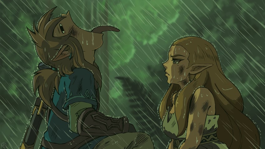 link and princess zelda (the legend of zelda and 1 more) drawn by stoic_seraphim