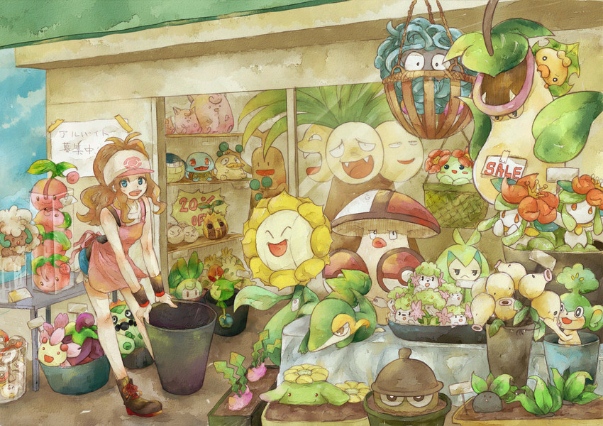 hilda, squirtle, snivy, psyduck, shaymin, and 26 more (pokemon and 1 more) drawn by suzukizukizuki