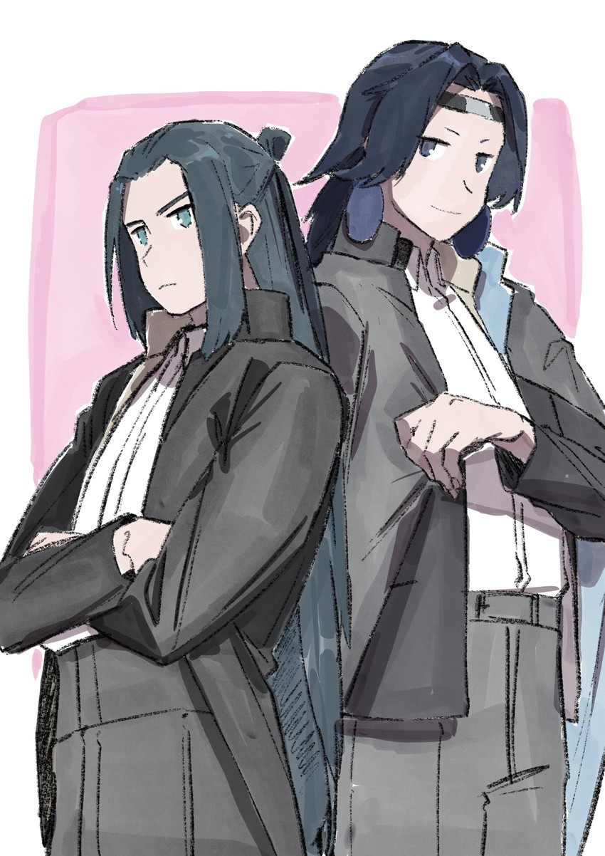 wuxian and laojun (luo xiaohei zhanji and 1 more) drawn by gihuta_hiroshi