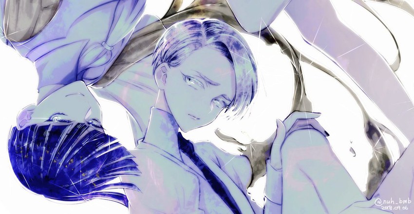 phosphophyllite and cairngorm (houseki no kuni) drawn by morino_bambi