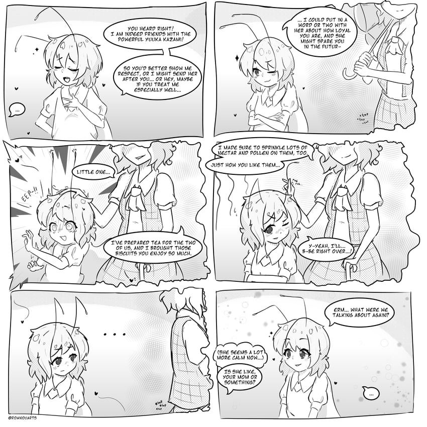 kazami yuuka and wriggle nightbug (touhou) drawn by rownou