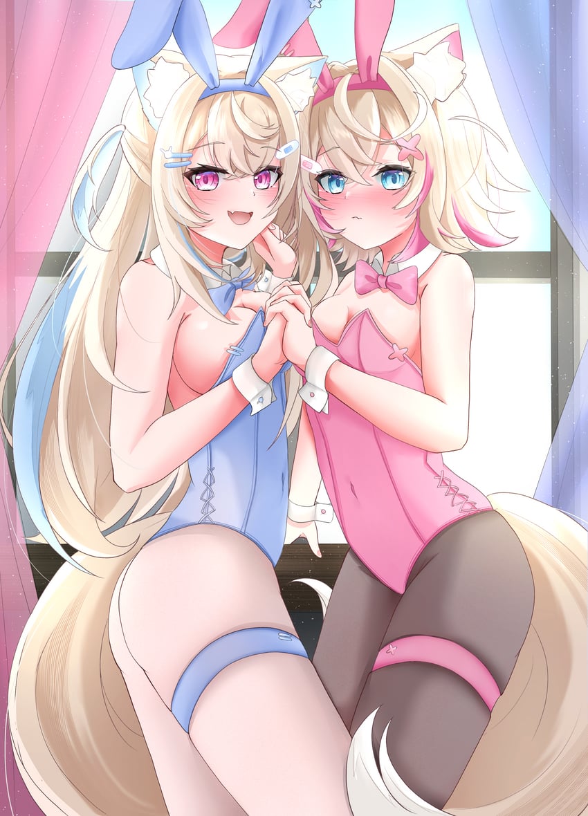 fuwawa abyssgard and mococo abyssgard (hololive and 1 more) drawn by st-147