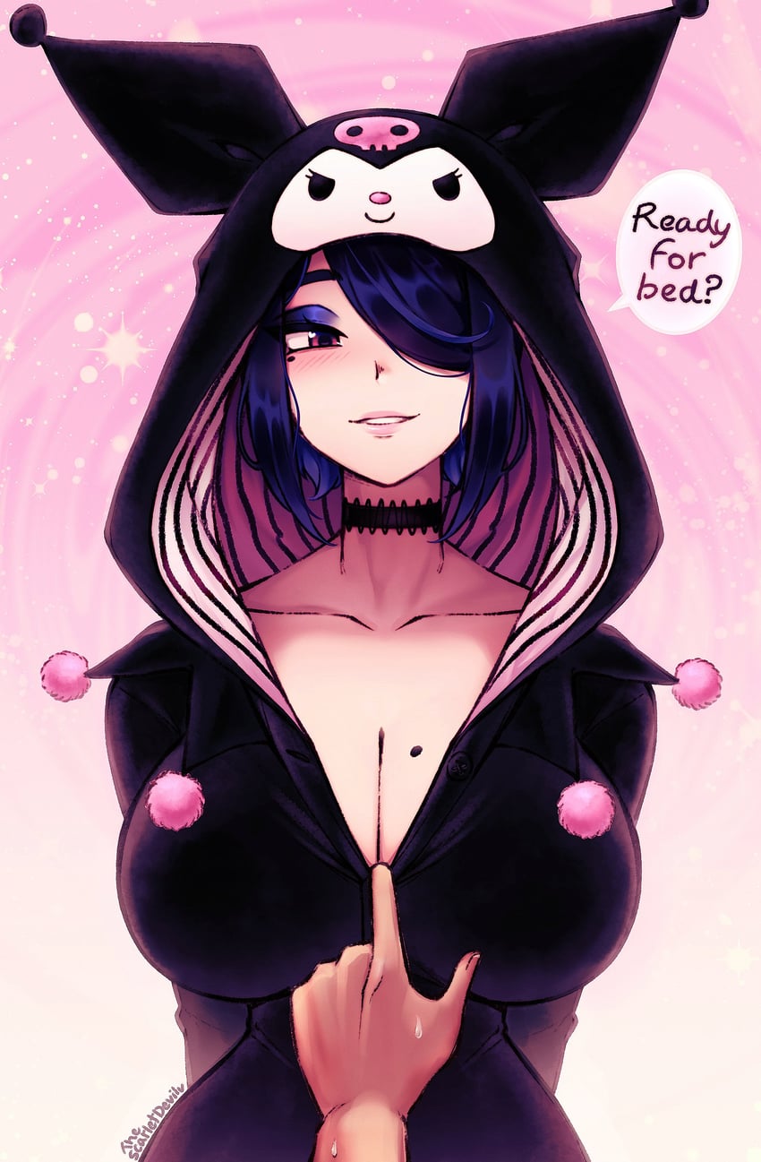 kuromi and vivienne (original and 2 more) drawn by the_scarlet_devil