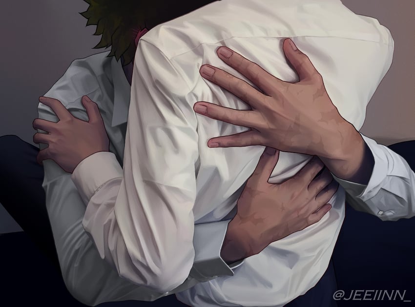 midoriya izuku and bakugou katsuki (boku no hero academia) drawn by jeeiinn
