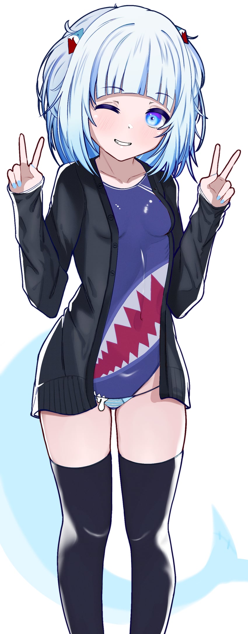 gawr gura (hololive and 1 more) drawn by semnomeart