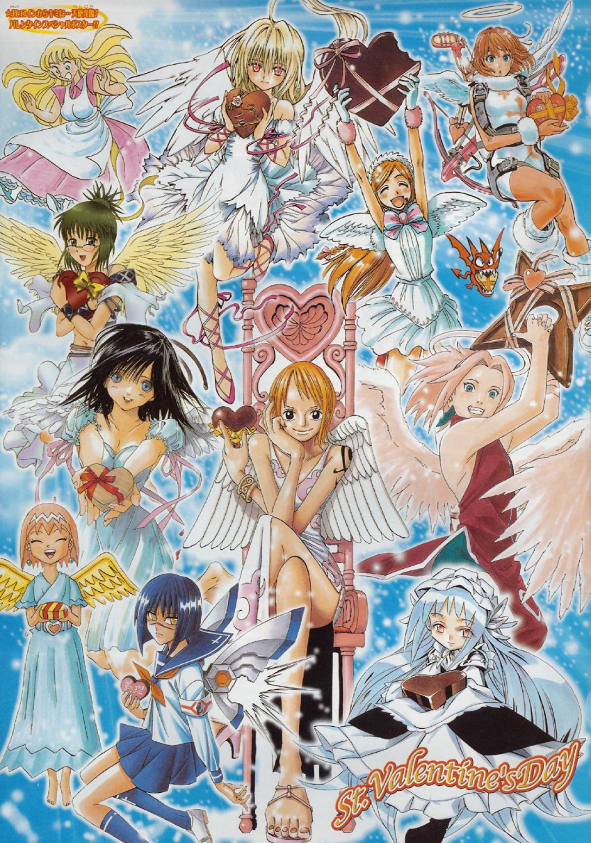 nami, haruno sakura, inoue orihime, tsumura tokiko, anezaki mamori, and 6 more (one piece and 11 more)