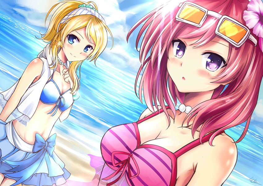 nishikino maki and ayase eli (love live! and 1 more) drawn by gu_li