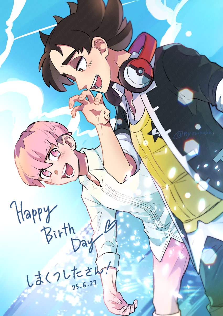 giacomo and ortega (pokemon and 1 more) drawn by nyoripoke