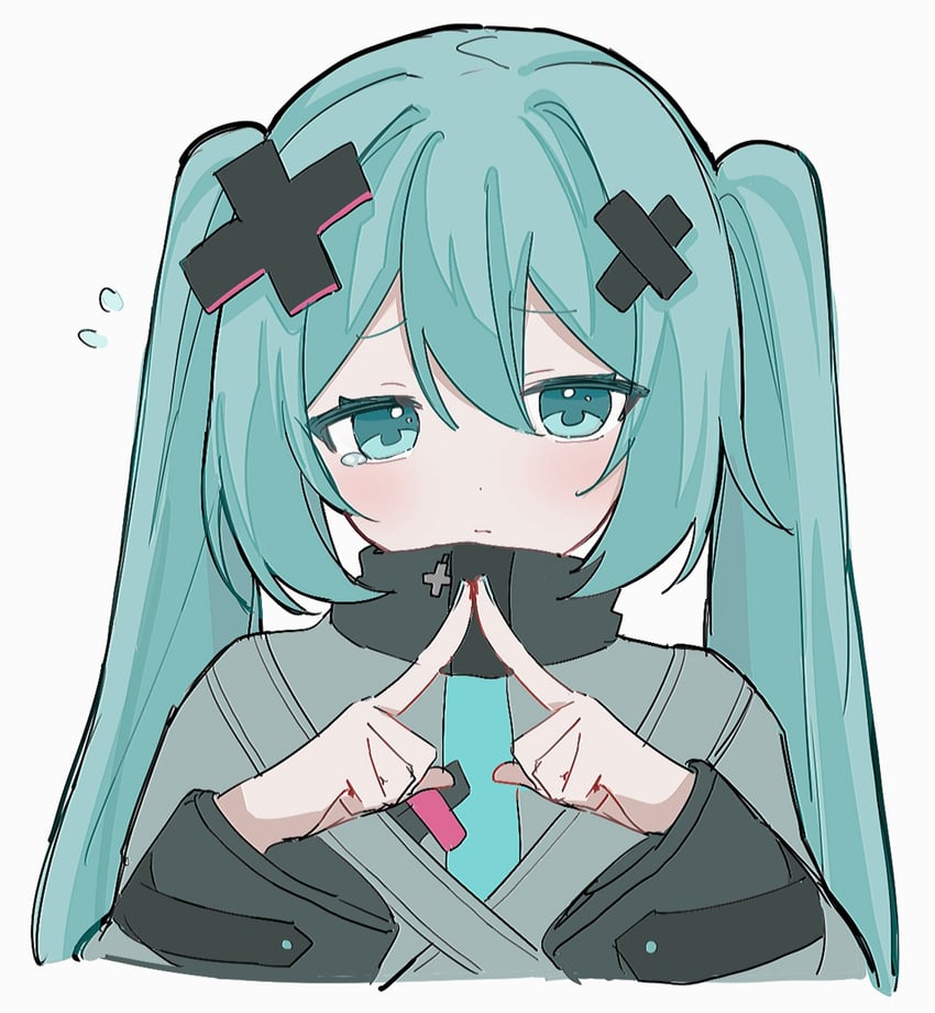 hatsune miku and batsu miku (vocaloid and 2 more) drawn by yukia_1128