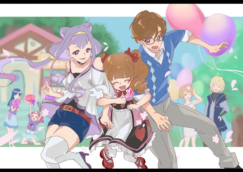 nono hana, yakushiji saaya, ruru amour, aisaki emiru, kagayaki homare, and 2 more (precure and 1 more) drawn by shipu_(gassyumaron)