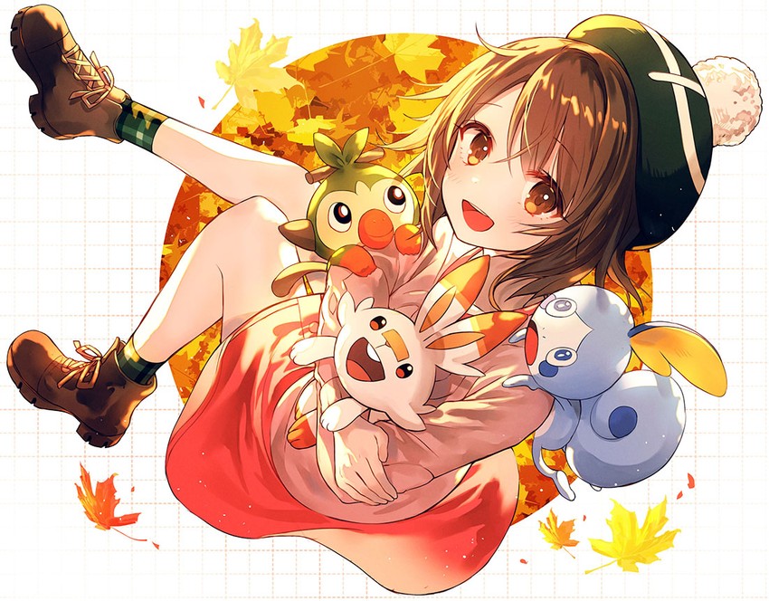 gloria, scorbunny, sobble, and grookey (pokemon and 1 more) drawn by kh_(kh_1128)