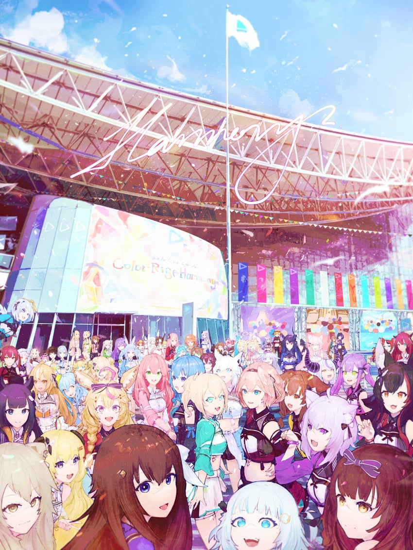 gawr gura, houshou marine, shirakami fubuki, hoshimachi suisei, mori calliope, and 54 more (hololive and 3 more) drawn by yto9