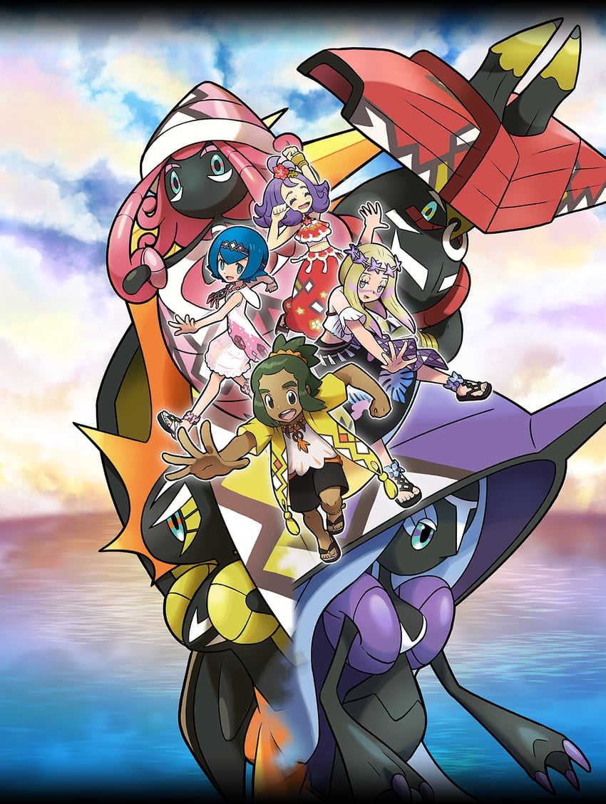 lana, hau, acerola, mina, tapu lele, and 3 more (pokemon and 1 more)