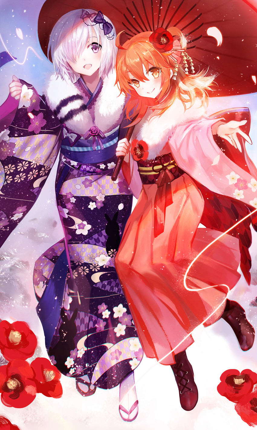 mash kyrielight and fujimaru ritsuka (fate and 1 more) drawn by juexing_(moemoe3345)