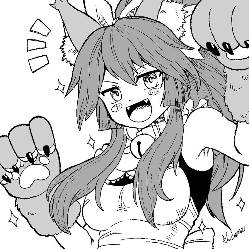tamamo and tamamo cat (fate and 1 more) drawn by kusama_takato