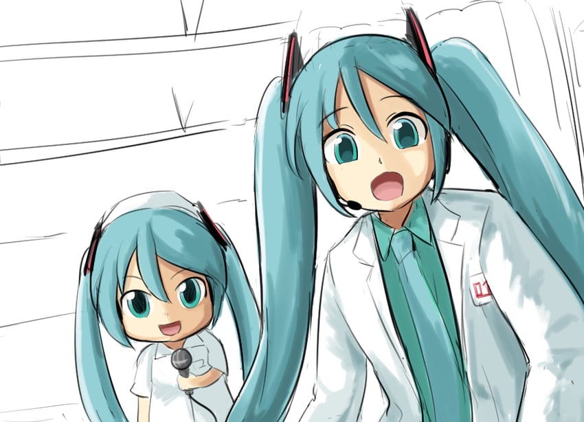 hatsune miku and mikudayo (vocaloid and 2 more) drawn by tenten_(chan4545)
