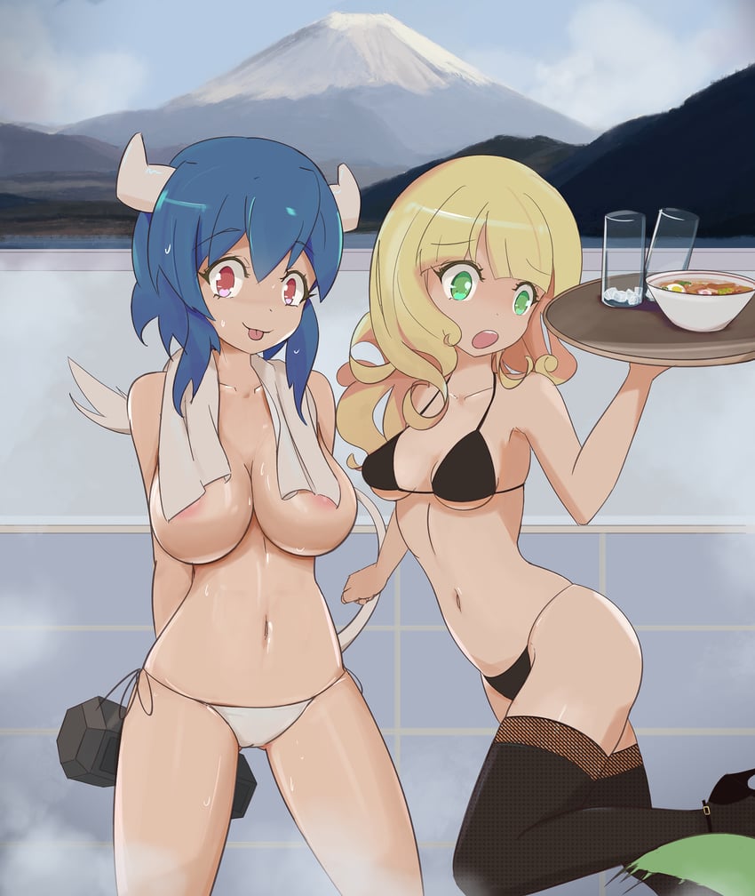 jashin-chan, minos, and poporon (jashin-chan dropkick) drawn by minos_drawfag