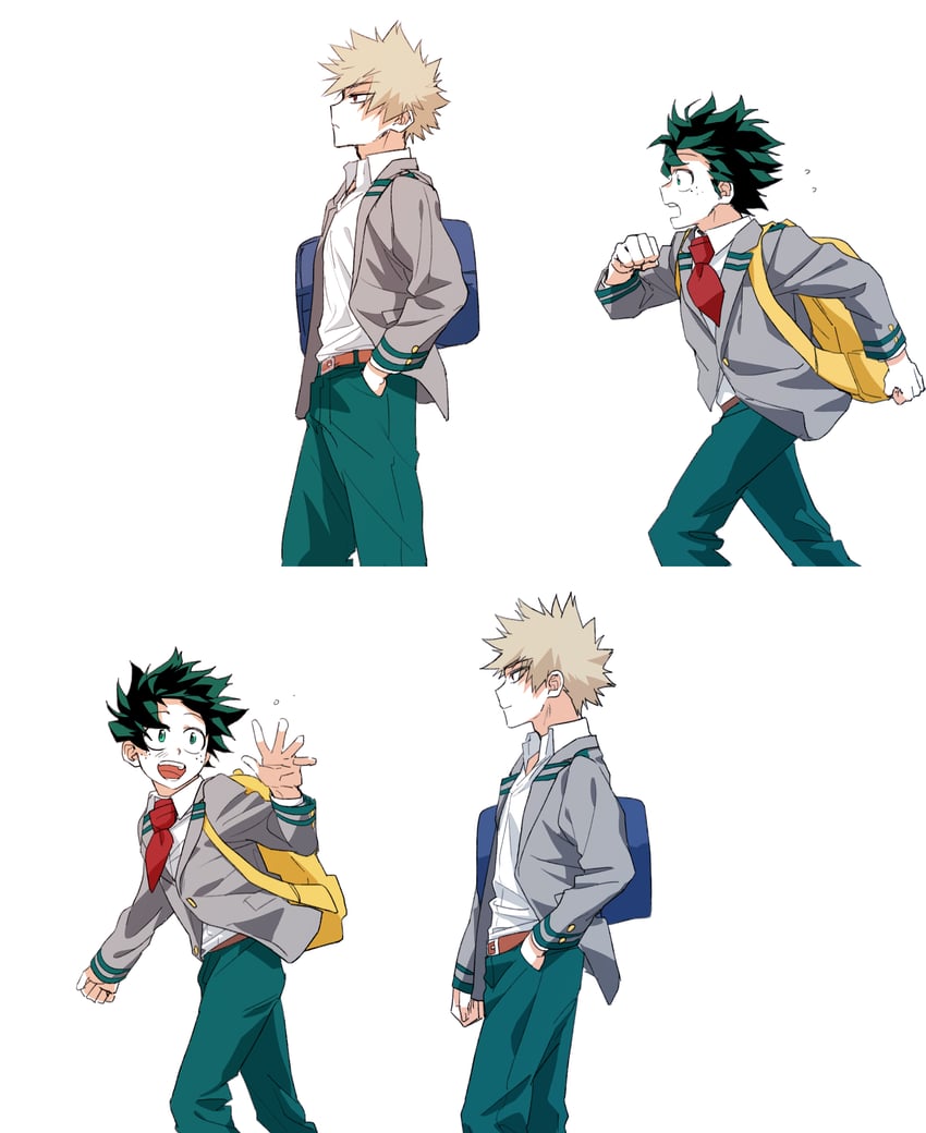 midoriya izuku and bakugou katsuki (boku no hero academia) drawn by hodu_(hodumha)