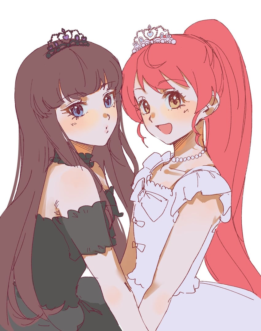 kurosu aroma and shiratama mikan (pretty series and 1 more) drawn by ashpn14