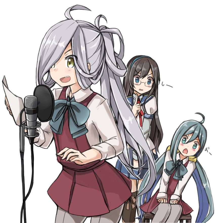 ooyodo, kiyoshimo, and asashimo (kantai collection) drawn by riz_(ravel_dc)