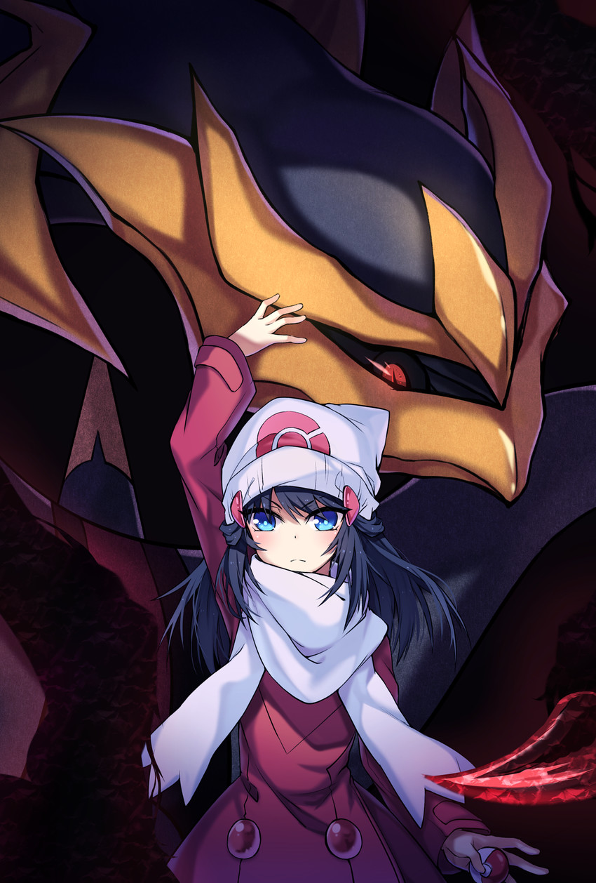 dawn and giratina (pokemon and 2 more) drawn by poppy_(poppykakaka)