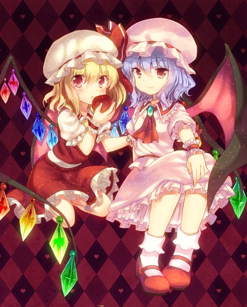 remilia scarlet and flandre scarlet (touhou) drawn by moe_(hamhamham)