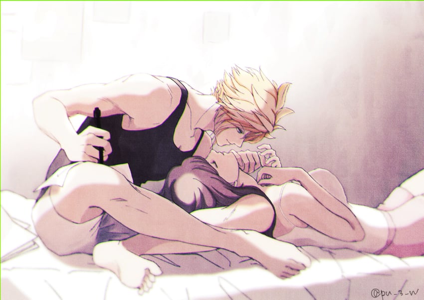tifa lockhart and cloud strife (final fantasy and 1 more) drawn by pumi