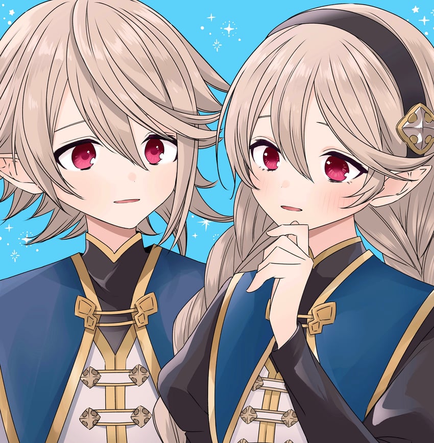 female corrin and male corrin (fire emblem and 2 more) drawn by roroichi