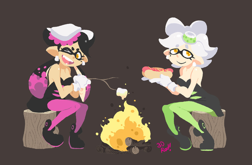 callie and marie (splatoon and 1 more) drawn by 3d_rod!