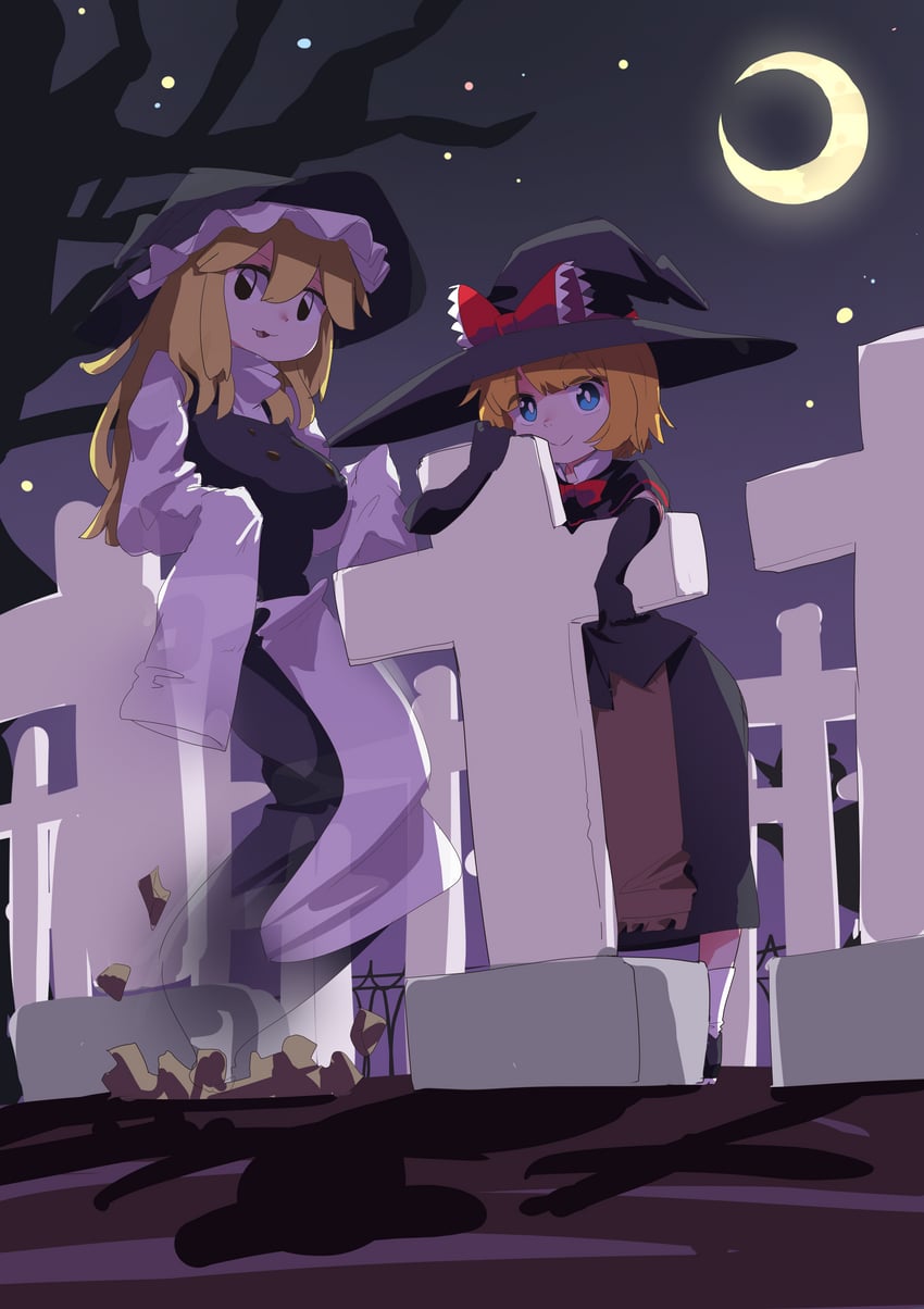 kirisame marisa, meguru, and yuuhi (touhou and 1 more) drawn by leftame