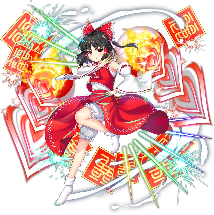 hakurei reimu (touhou and 2 more) drawn by rotte_(1109)