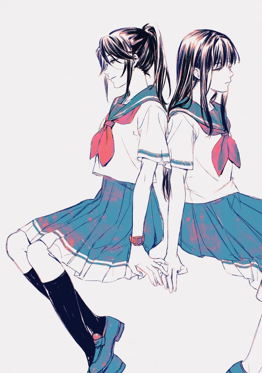 yoroizuka mizore and kasaki nozomi (hibike! euphonium and 1 more) drawn by machihazure
