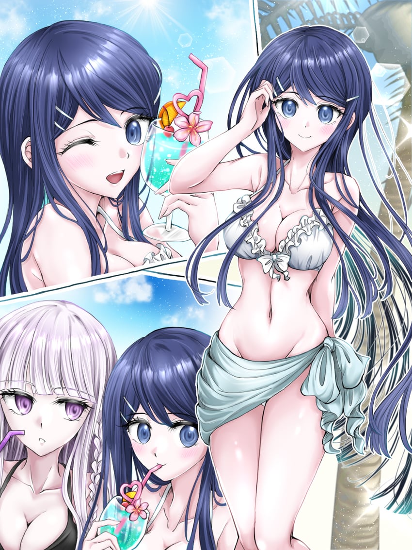 kirigiri kyoko and maizono sayaka (danganronpa and 1 more) drawn by moon_(moon0771110)
