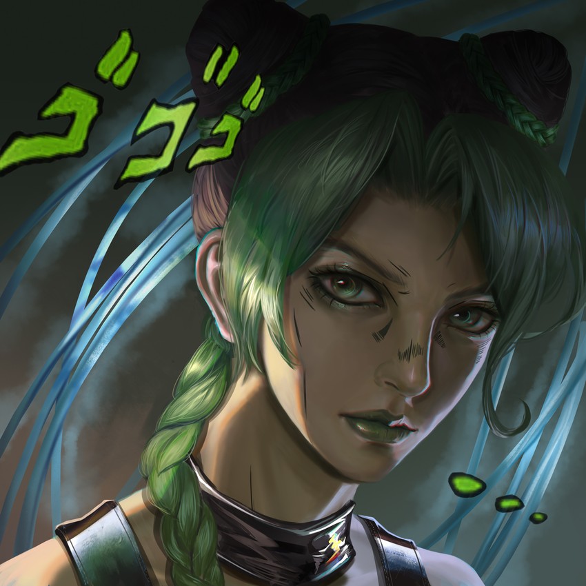 kujo jolyne (jojo no kimyou na bouken and 1 more) drawn by morning_(user_jsfk7484)