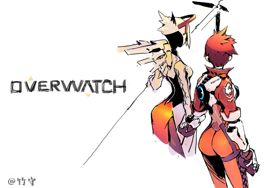 mercy and tracer (overwatch and 1 more) drawn by s3eye