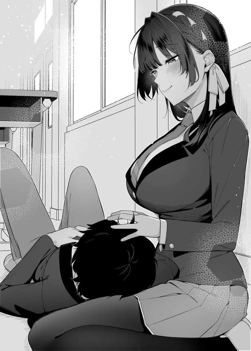 shinjou arisa and doumoto hayato (otoko girai na bijin shimai wo namae mo tsugezu ni tasuketara ittai dounaru?) drawn by giuniu