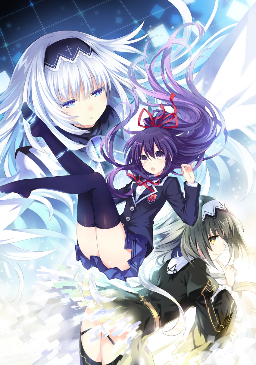 yatogami tohka, arusu maria, and arusu marina (date a live and 1 more) drawn by tsunako
