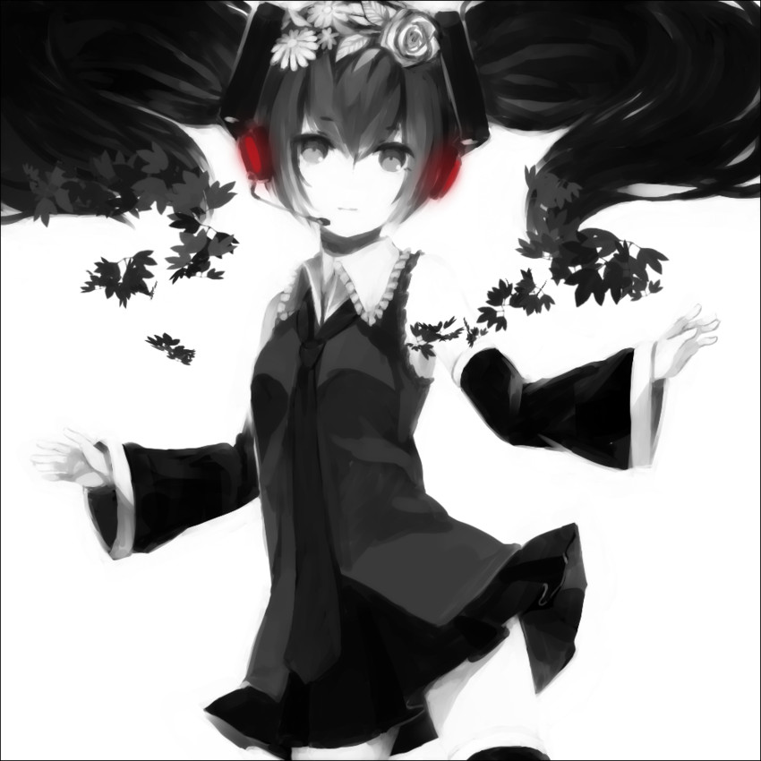 hatsune miku (vocaloid and 1 more) drawn by lemontea