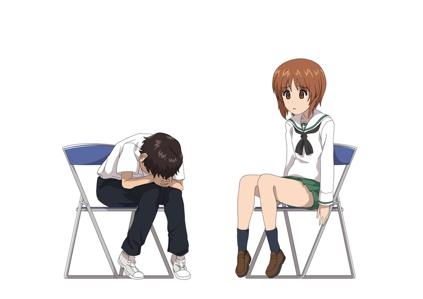nishizumi miho and ikari shinji (girls und panzer and 1 more) drawn by 9s0ykoyama117