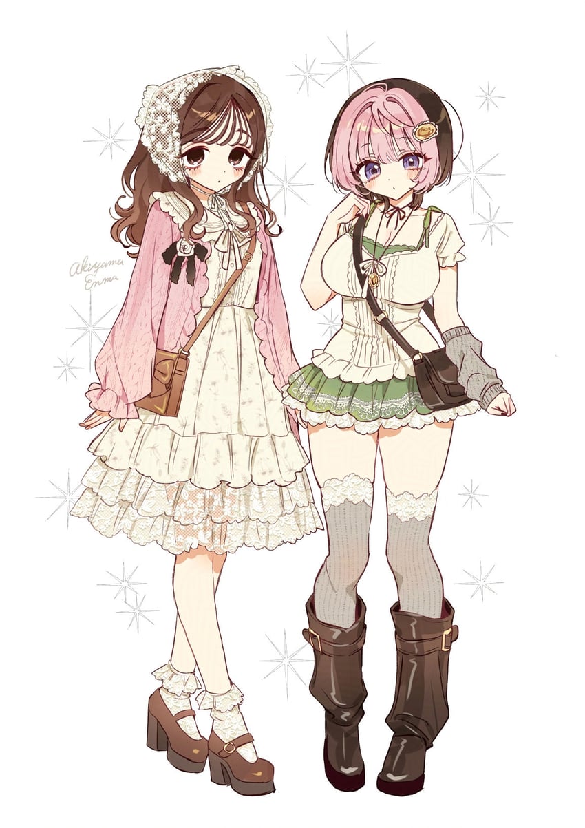 saotome noa and tachibana ririna (noa-senpai wa tomodachi.) drawn by akiyama_enma