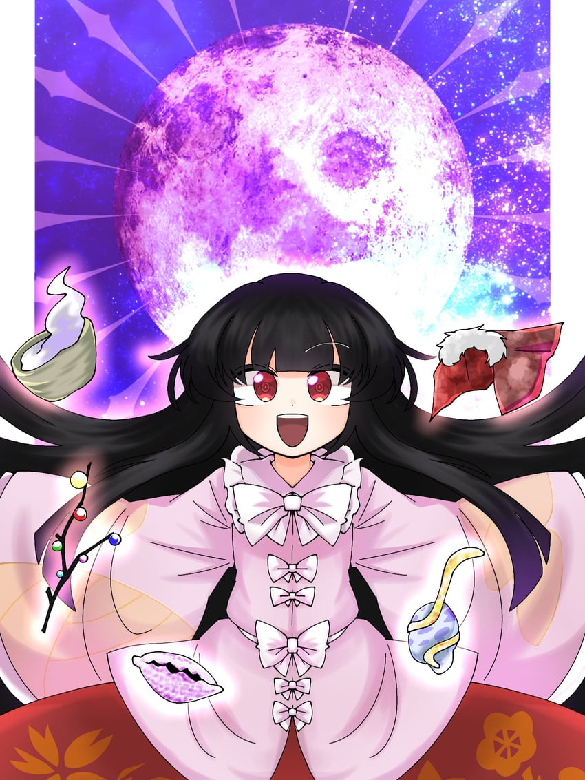 houraisan kaguya (touhou and 1 more) drawn by priswocaer