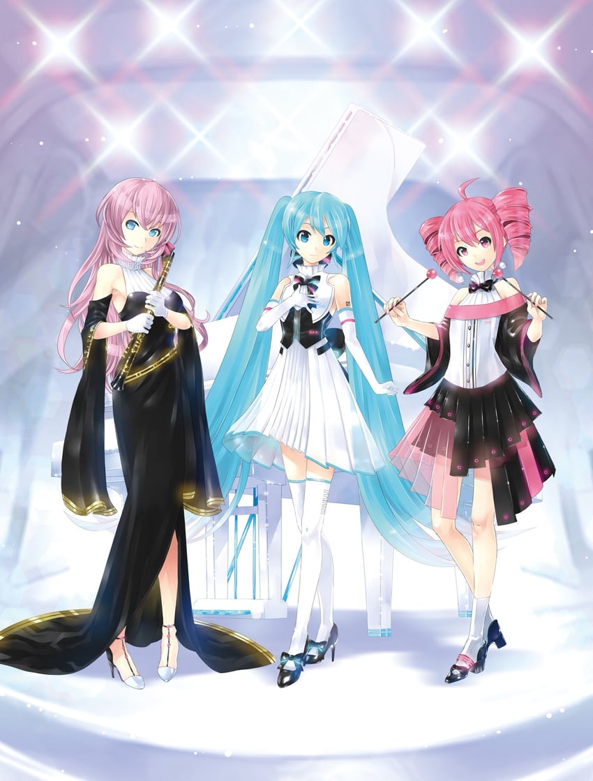 hatsune miku, megurine luka, and kasane teto (vocaloid and 2 more) drawn by kei_(keigarou)