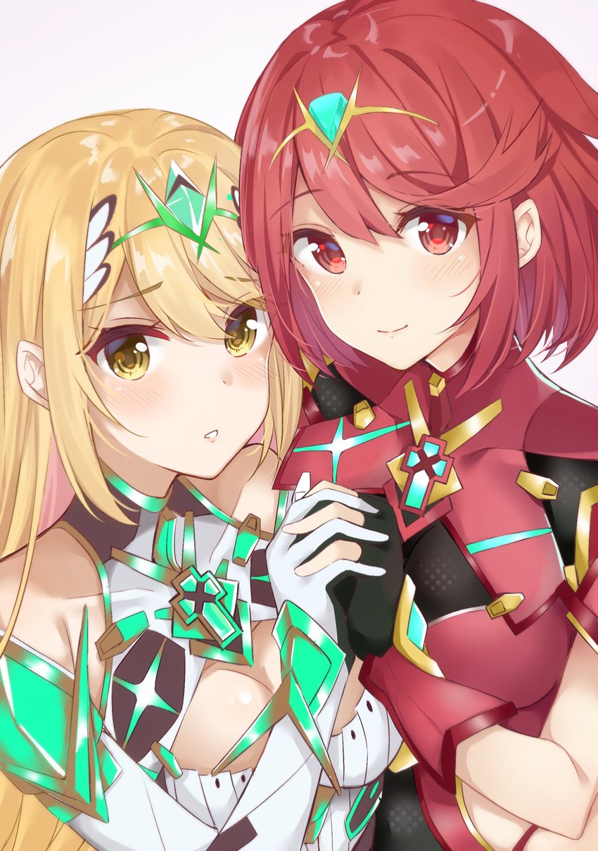 pyra and mythra (xenoblade chronicles and 1 more) drawn by tetora_(yumejihuka)
