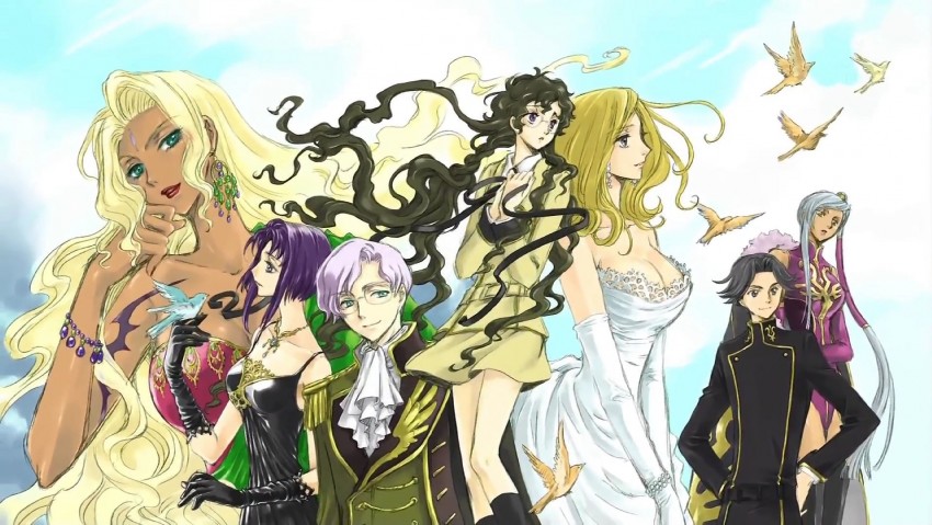 villetta nu, milly ashford, nina einstein, cecile croomy, lloyd asplund, and 2 more (code geass) drawn by clamp_(circle)
