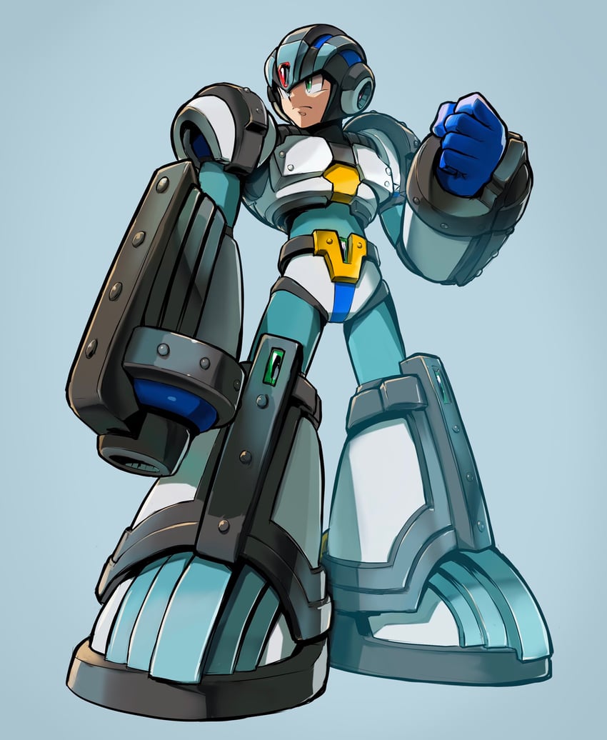 x and gaea armor x (mega man and 2 more) drawn by hoshi_mikan