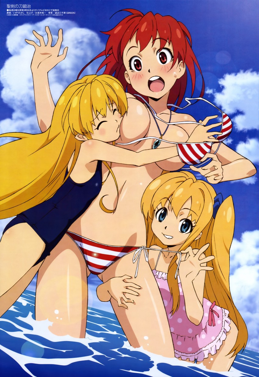 cecily cambell, lisa, and charlotte e firobisher (megami magazine and 1 more) drawn by igari_takashi